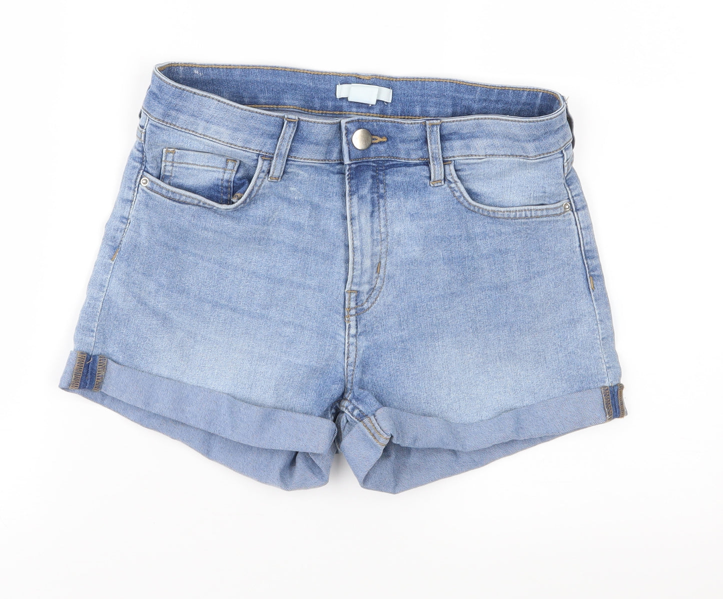 H&M Womens Black  Denim Boyfriend Shorts Size 8
