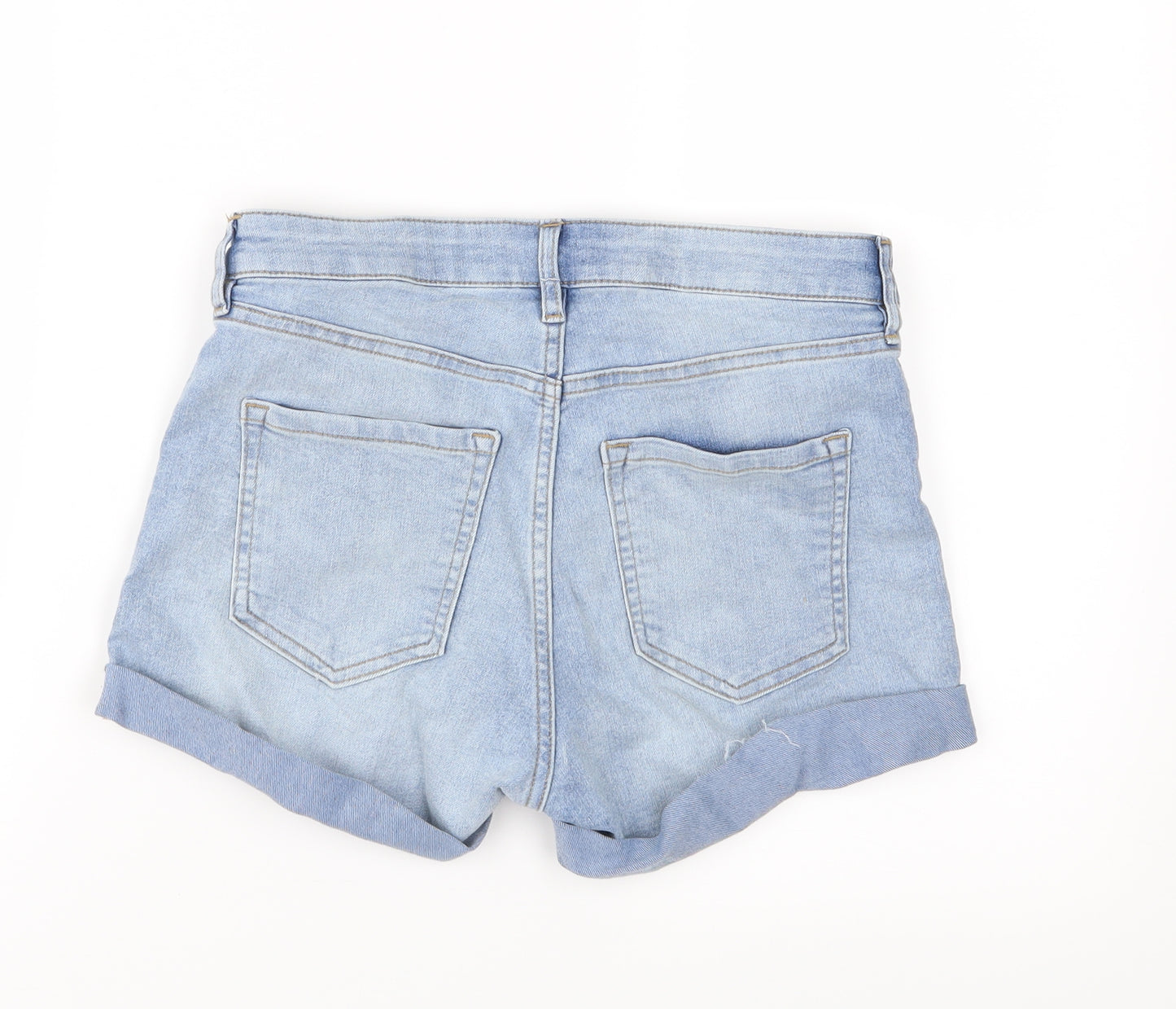 H&M Womens Black  Denim Boyfriend Shorts Size 8
