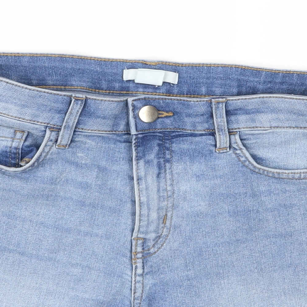 H&M Womens Black  Denim Boyfriend Shorts Size 8