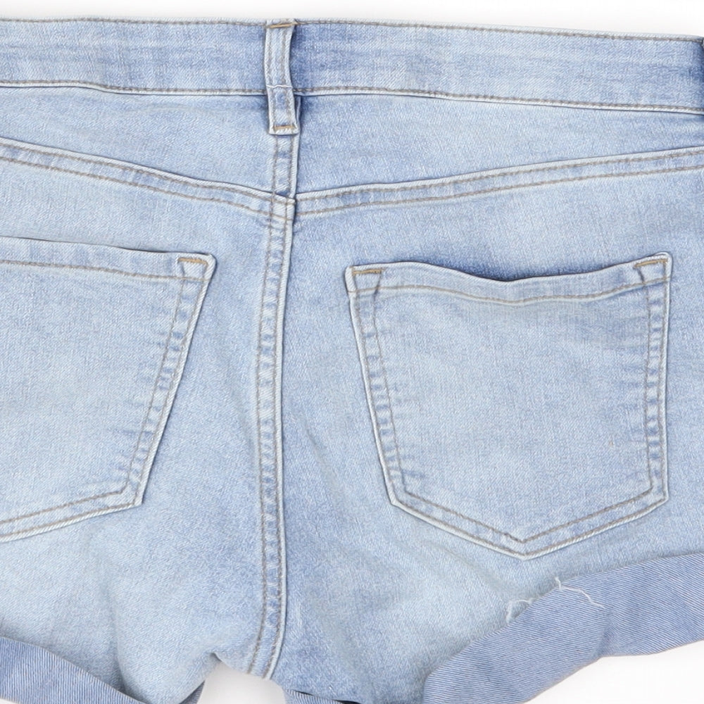 H&M Womens Black  Denim Boyfriend Shorts Size 8