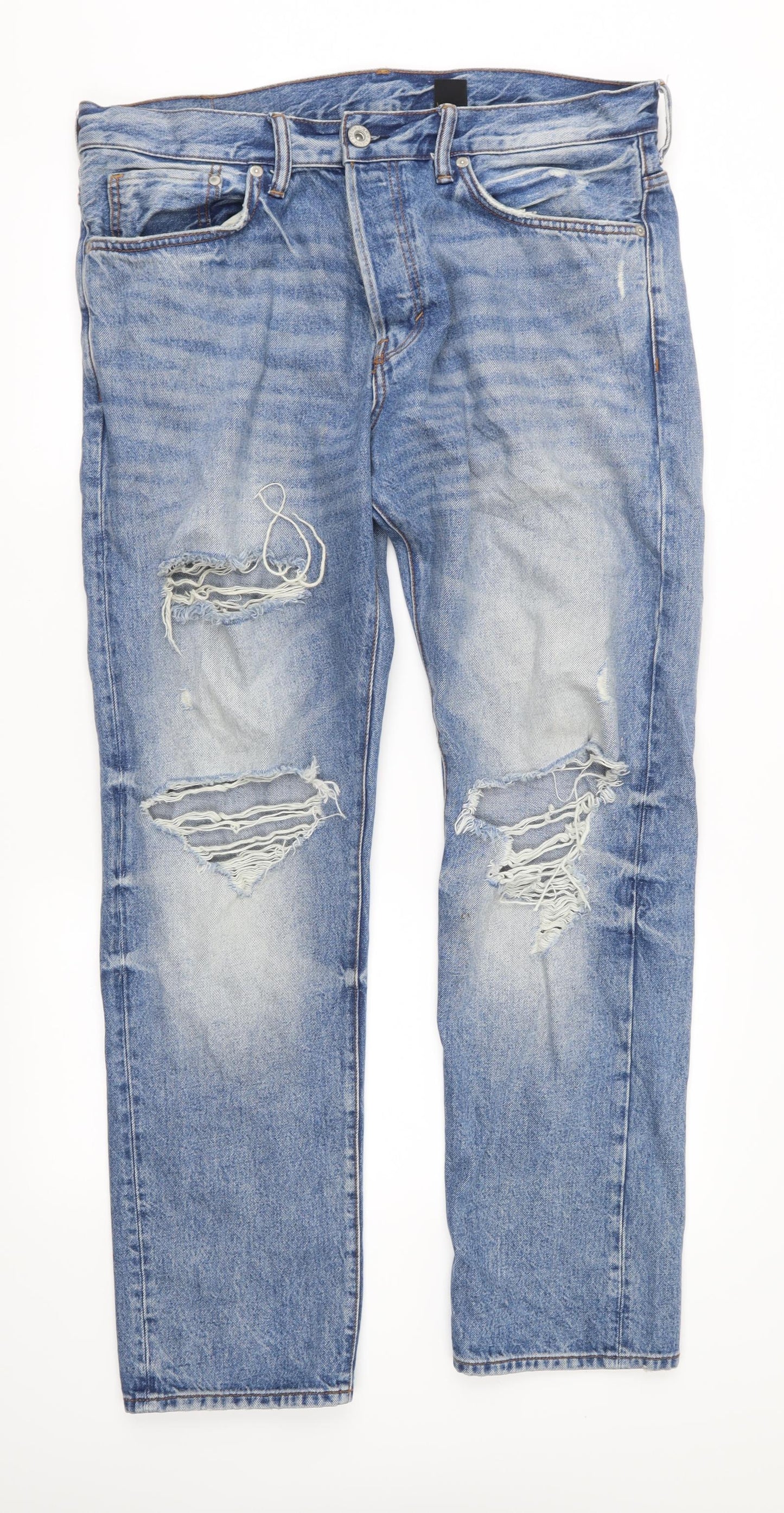 H&M Mens Black  Denim Straight Jeans Size 36 in L31 in