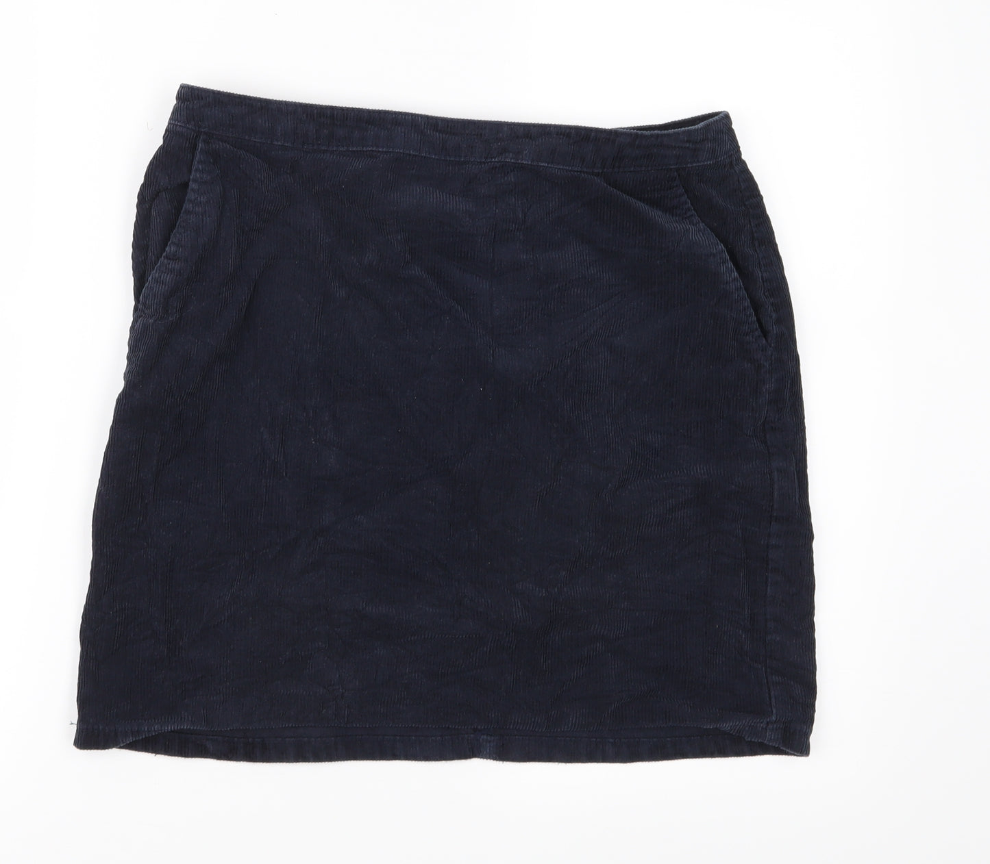 Warehouse Womens Blue  Corduroy Straight & Pencil Skirt Size 12