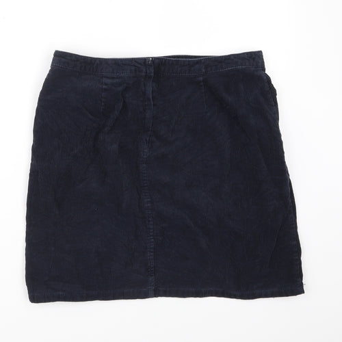 Warehouse Womens Blue  Corduroy Straight & Pencil Skirt Size 12