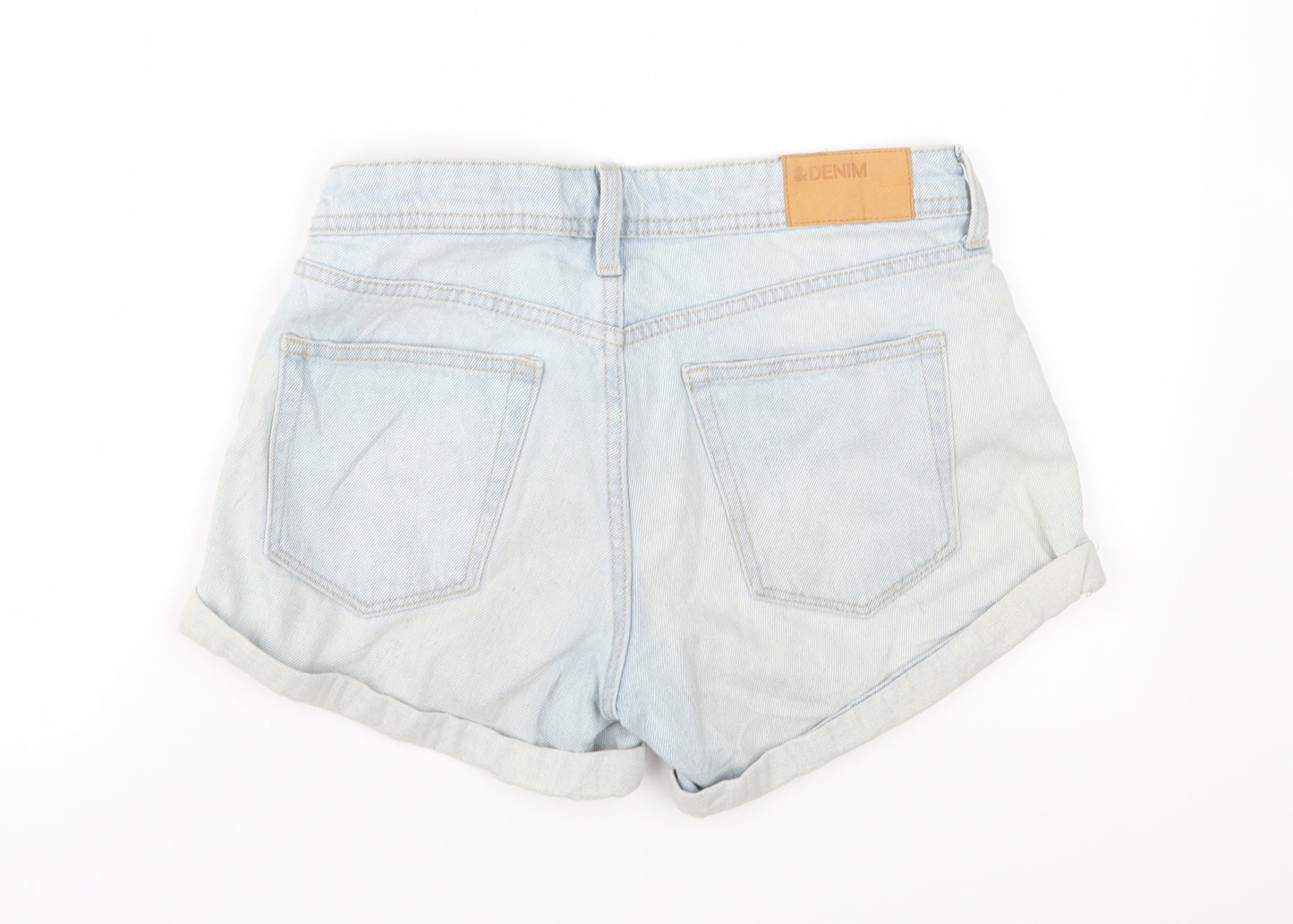H&M Womens Blue  Denim Boyfriend Shorts Size 8