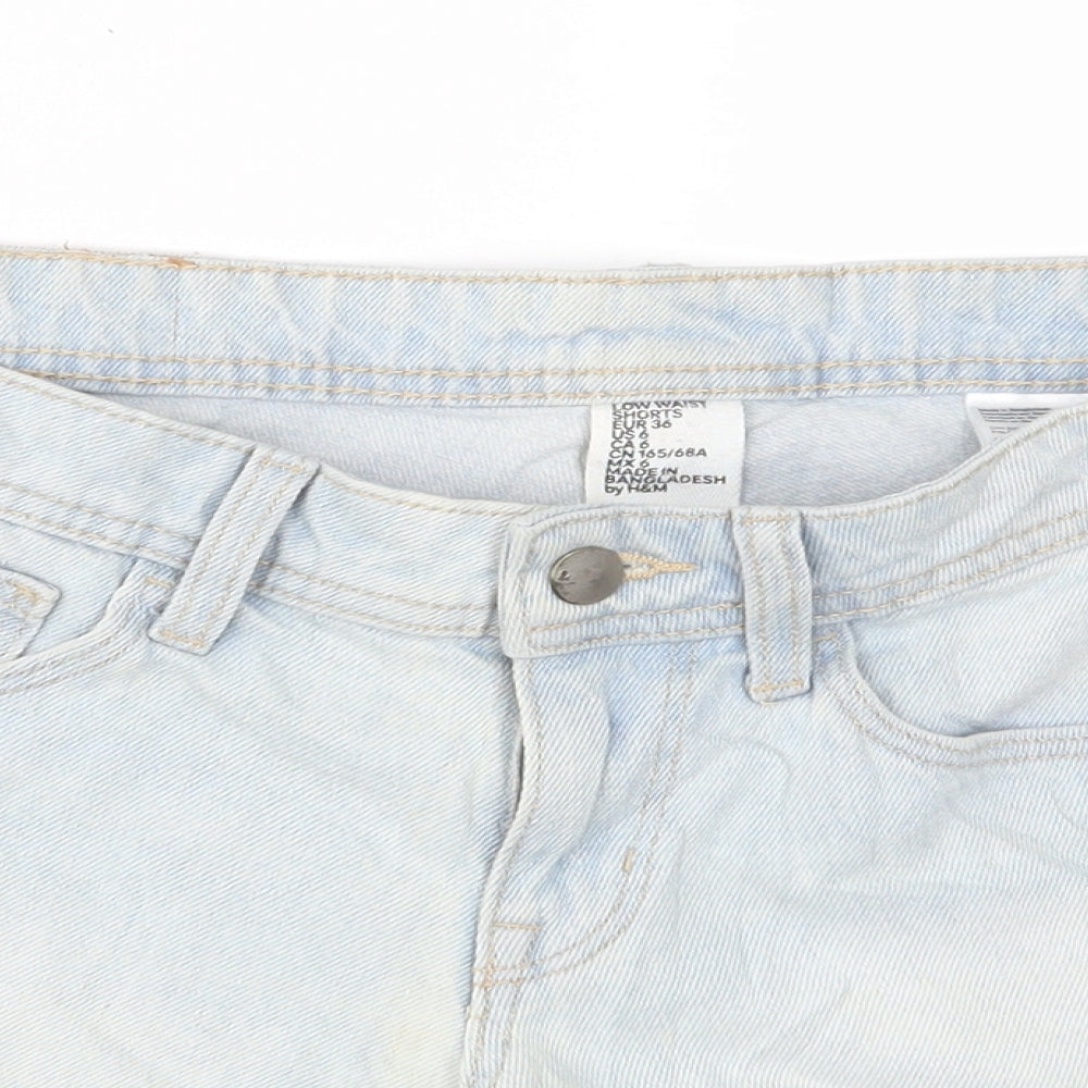 H&M Womens Blue  Denim Boyfriend Shorts Size 8