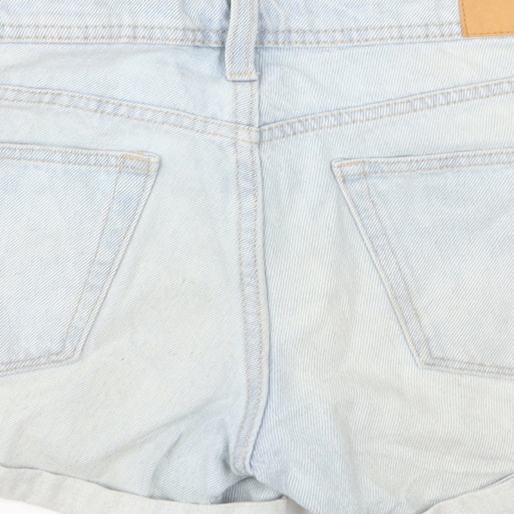 H&M Womens Blue  Denim Boyfriend Shorts Size 8