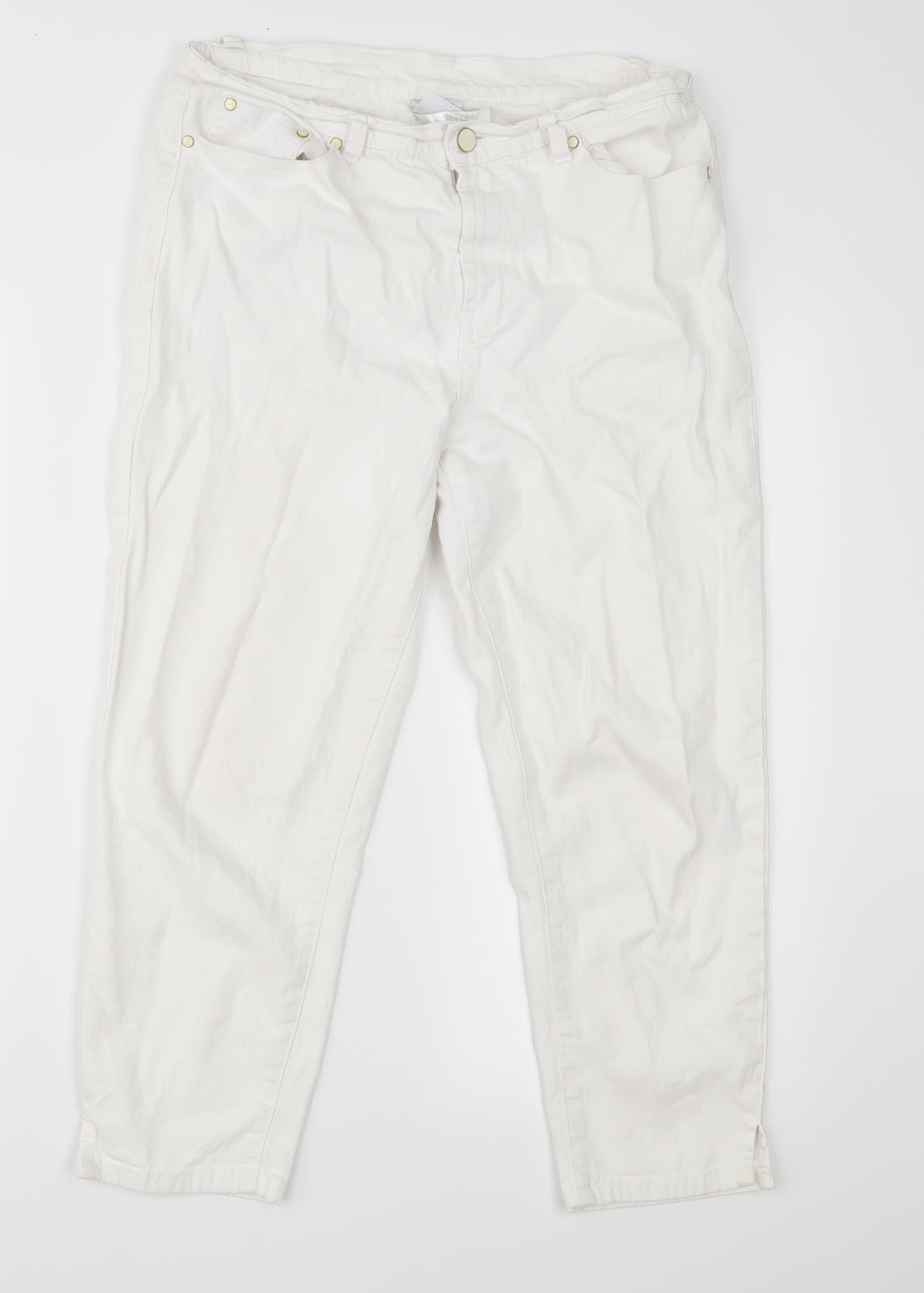 DG2 Womens White  Denim Cropped Jeans Size 12 L22 in