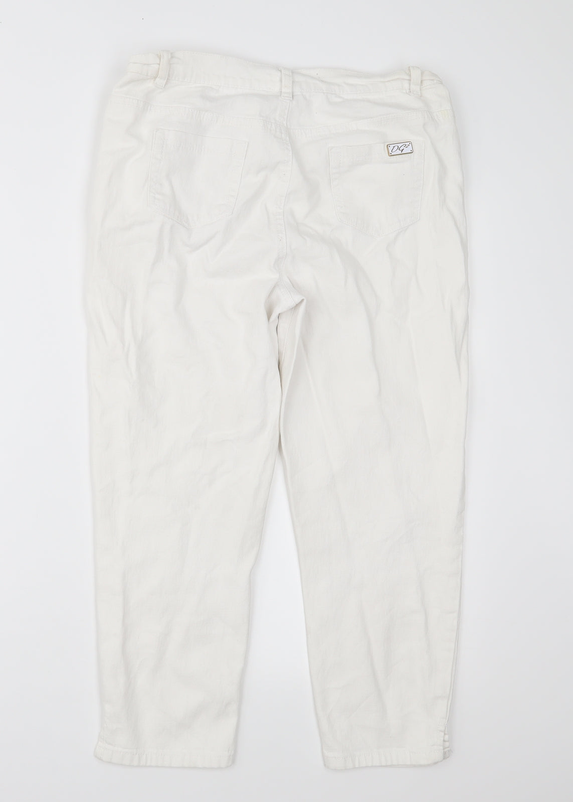 DG2 Womens White  Denim Cropped Jeans Size 12 L22 in