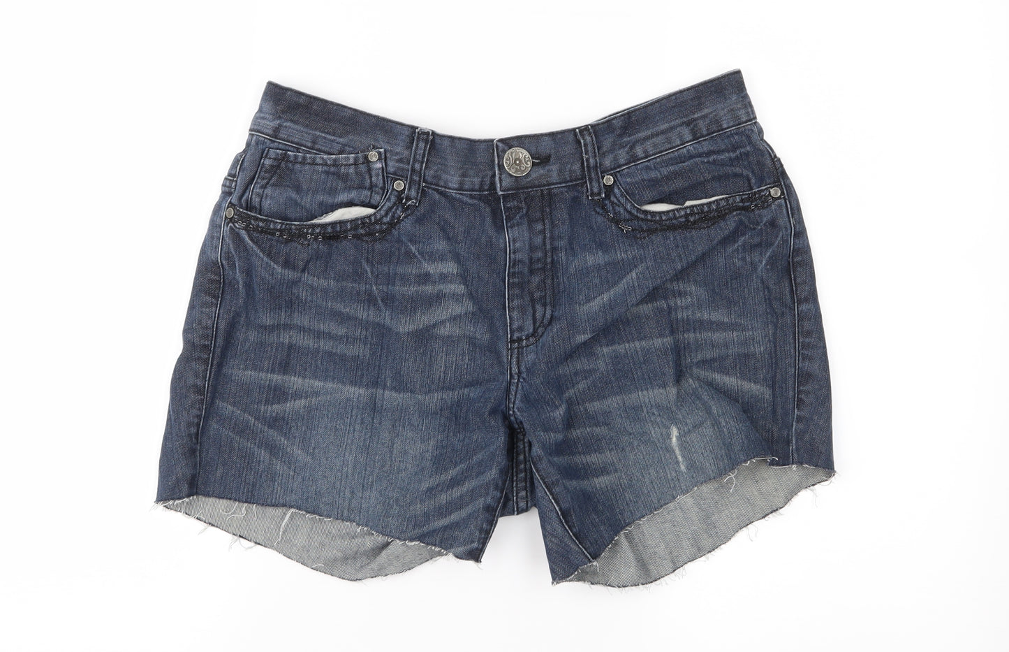 Rica Lewis Womens Blue  Denim Cut-Off Shorts Size 14