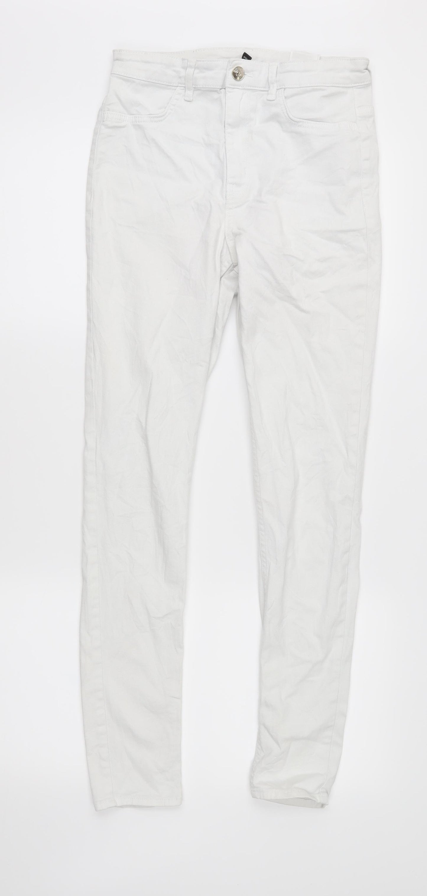 Divided Womens White  Denim Skinny Jeans Size 10 L28 in