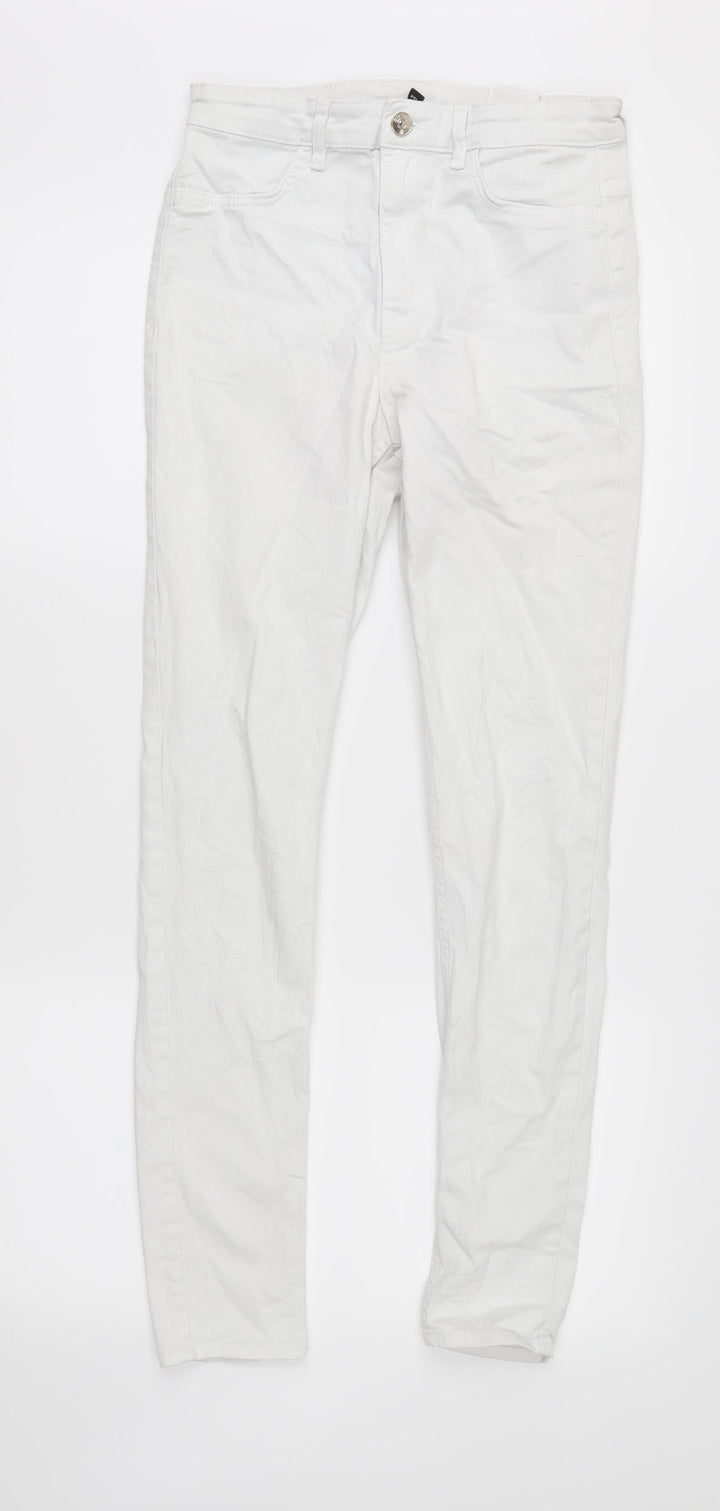 Divided Womens White  Denim Skinny Jeans Size 10 L28 in