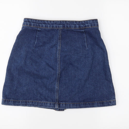 Topshop Womens Blue  Denim A-Line Skirt Size 8