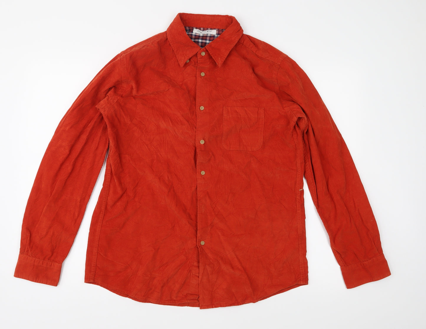 Uniqlo Mens Orange  Corduroy  Button-Up Size M