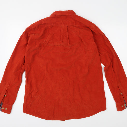 Uniqlo Mens Orange  Corduroy  Button-Up Size M