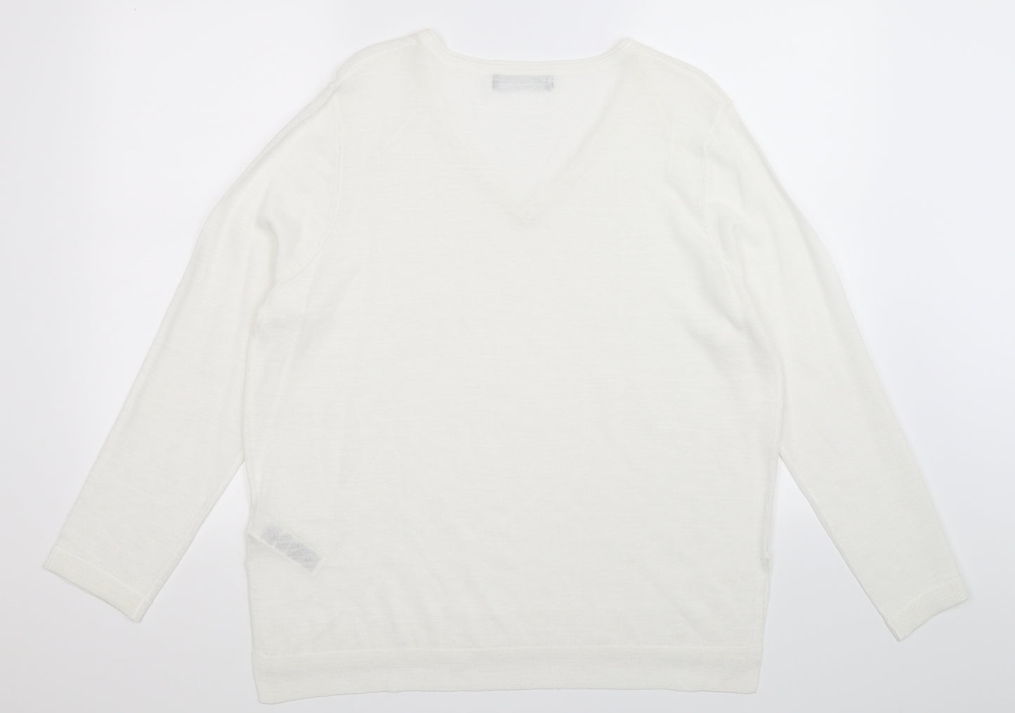 Marks and Spencer Womens White  Knit Pullover Jumper Size 18
