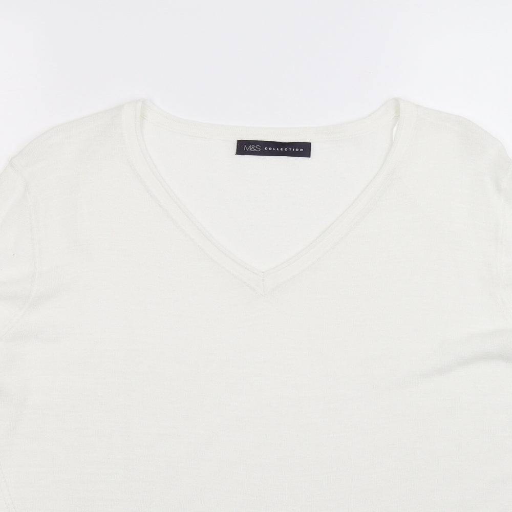 Marks and Spencer Womens White  Knit Pullover Jumper Size 18