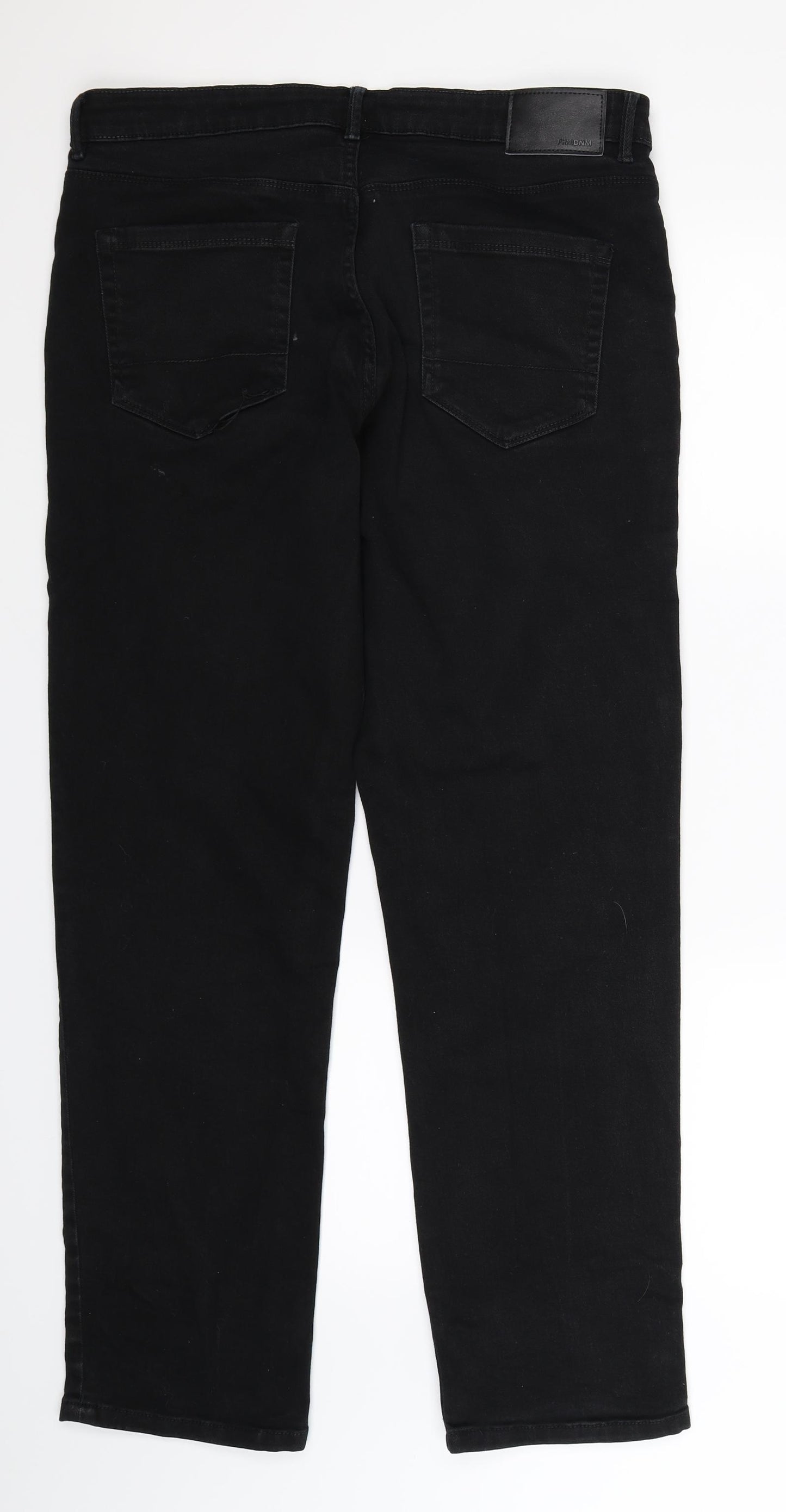 George Mens Black  Denim Straight Jeans Size 36 L32 in