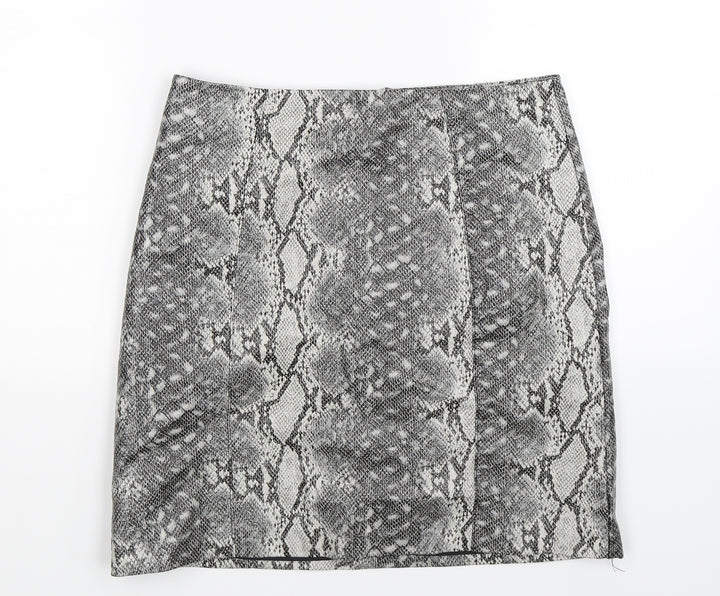 New Look Womens Multicoloured Animal Print A-Line Skirt Size 8