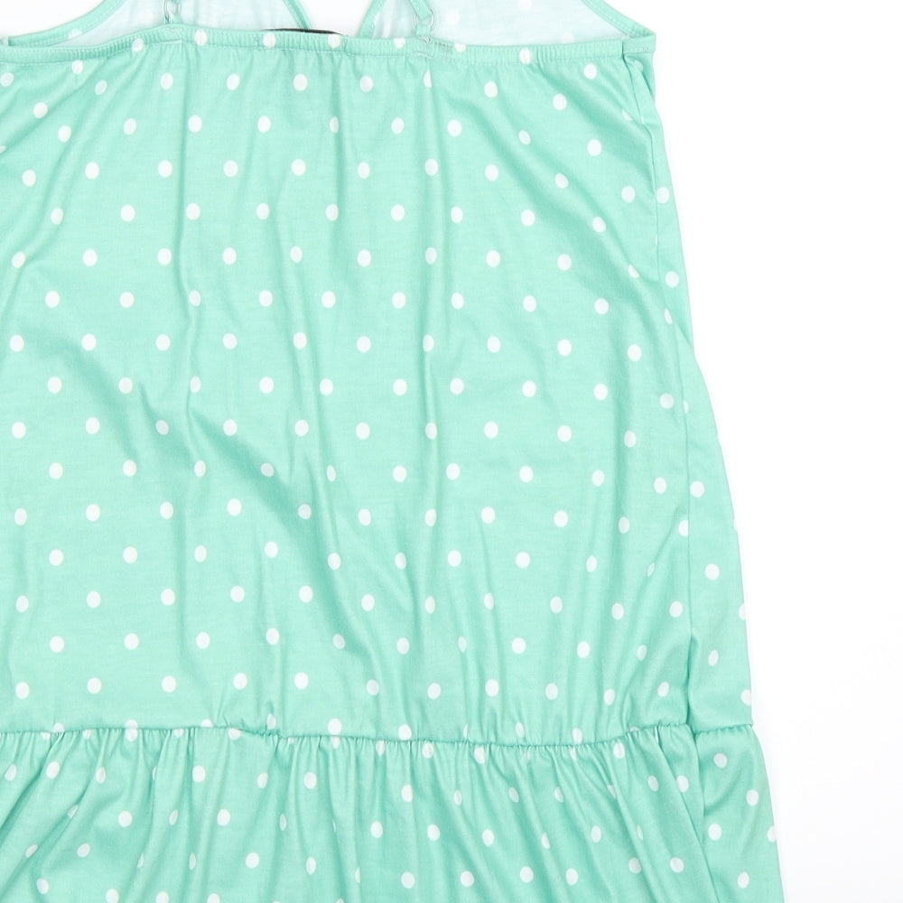In the Style Womens Green Polka Dot  Basic Tank Size 8