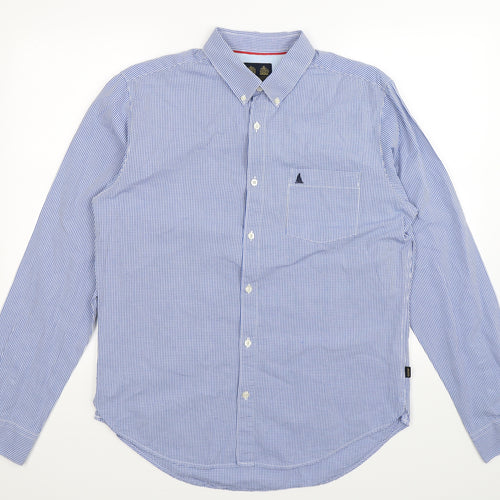MUSTO Mens Blue Check   Dress Shirt Size L