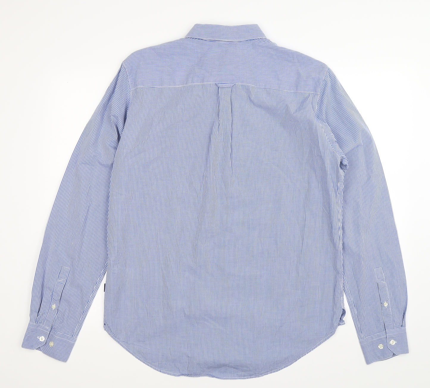 MUSTO Mens Blue Check   Dress Shirt Size L