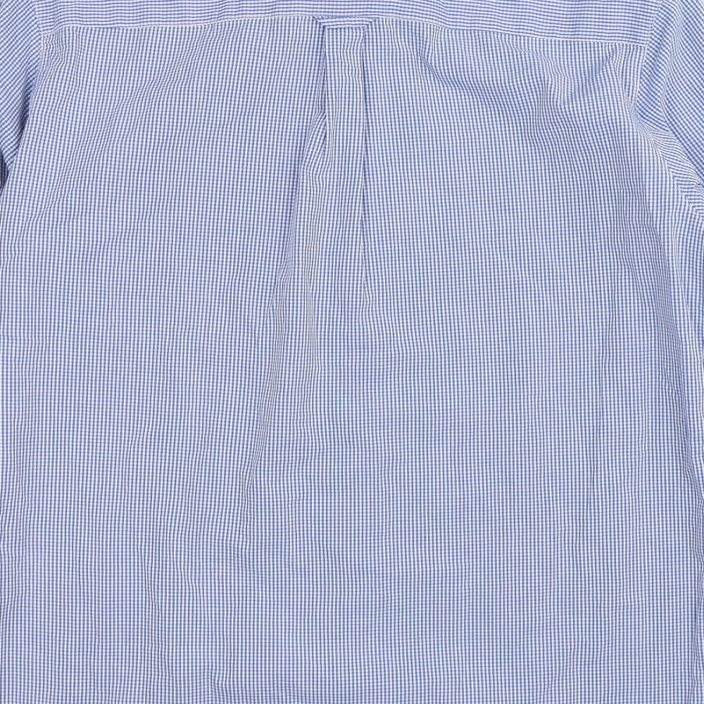 MUSTO Mens Blue Check   Dress Shirt Size L