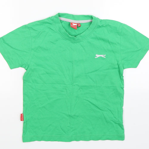 Slazenger Boys Green   Basic T-Shirt Size 5-6 Years