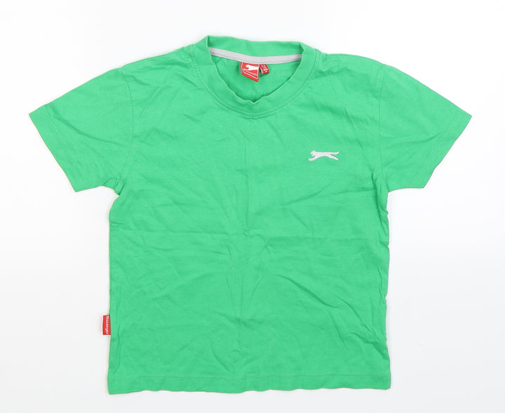 Slazenger Boys Green Basic T-Shirt Size 5-6 Years