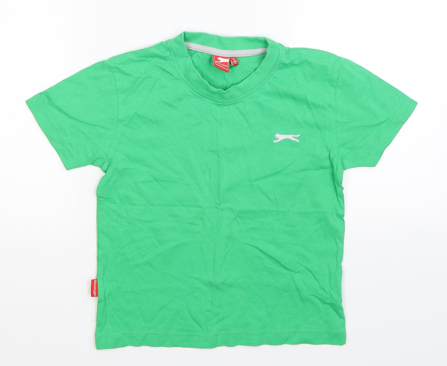 Slazenger Boys Green   Basic T-Shirt Size 5-6 Years