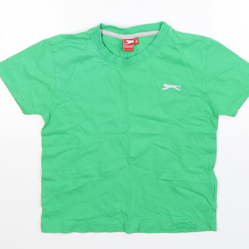 Slazenger Boys Green   Basic T-Shirt Size 5-6 Years