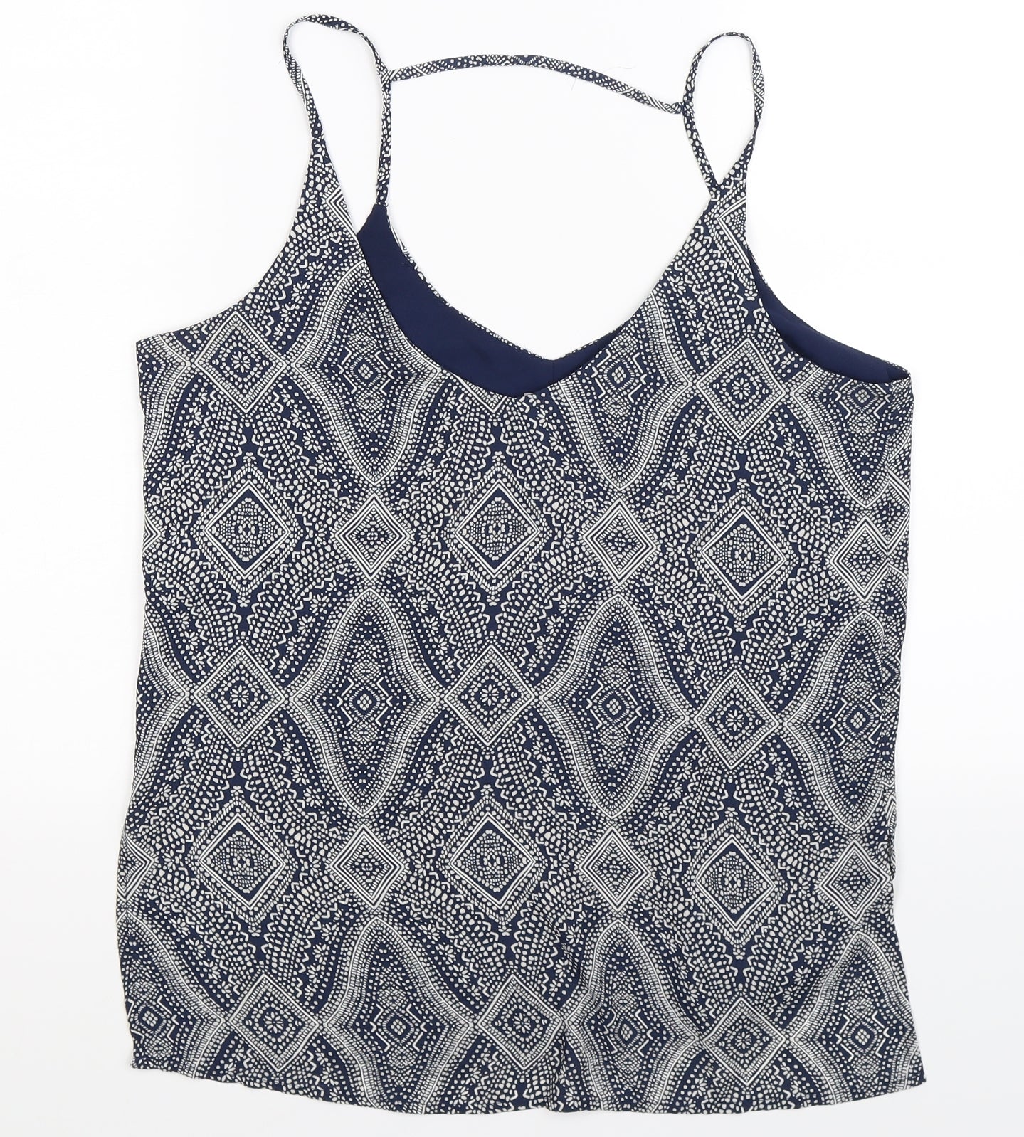H&M Womens Blue Geometric  Basic Tank Size 12