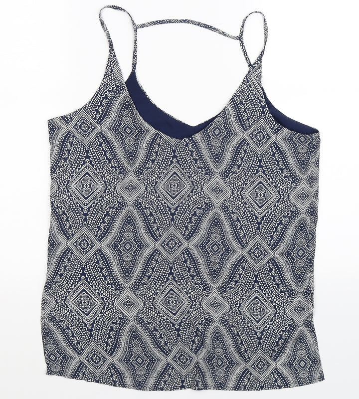 H&M Womens Blue Geometric  Basic Tank Size 12