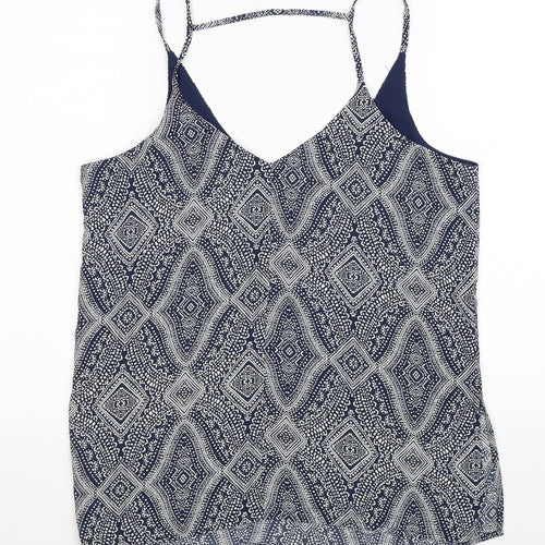 H&M Womens Blue Geometric  Basic Tank Size 12