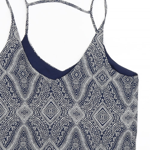 H&M Womens Blue Geometric  Basic Tank Size 12