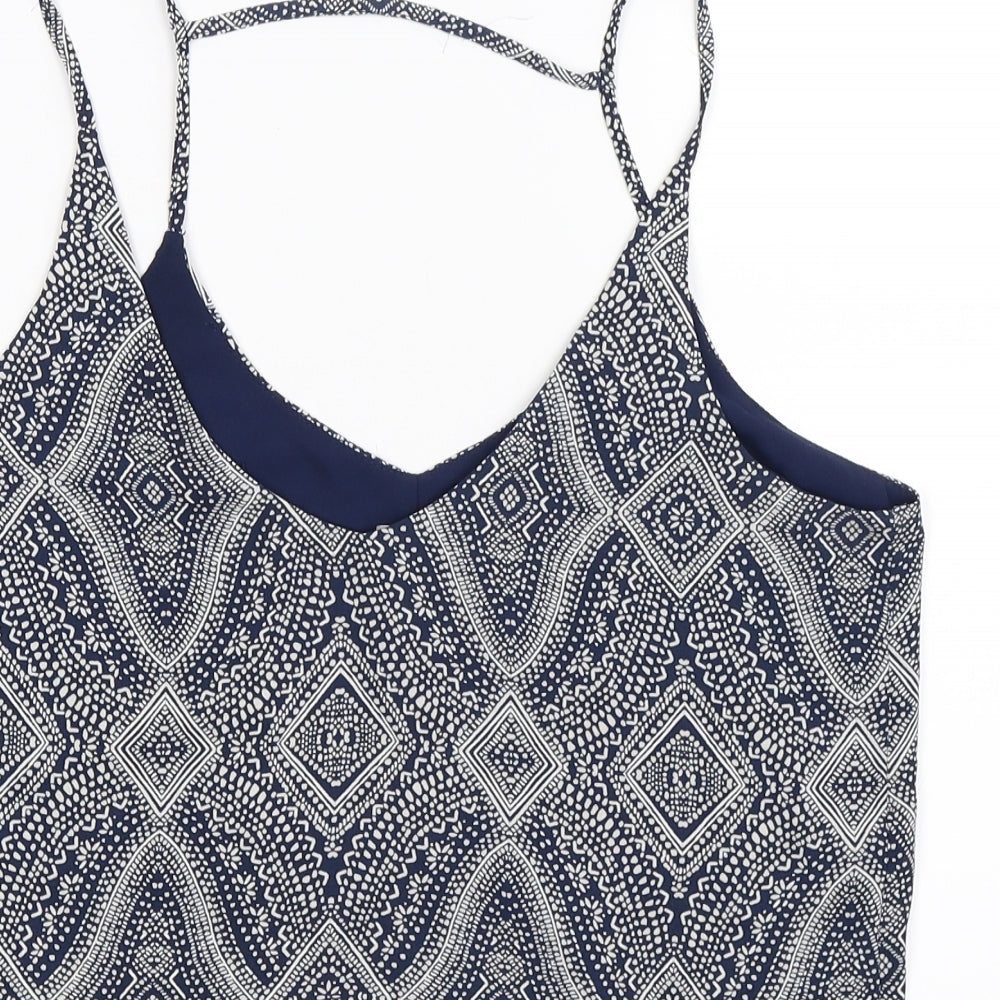 H&M Womens Blue Geometric  Basic Tank Size 12