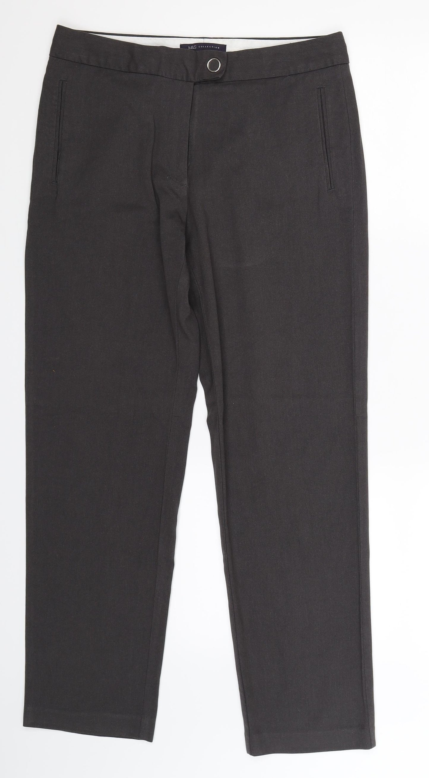 Marks and Spencer Womens Grey   Dress Pants Trousers Size 10 L29 in