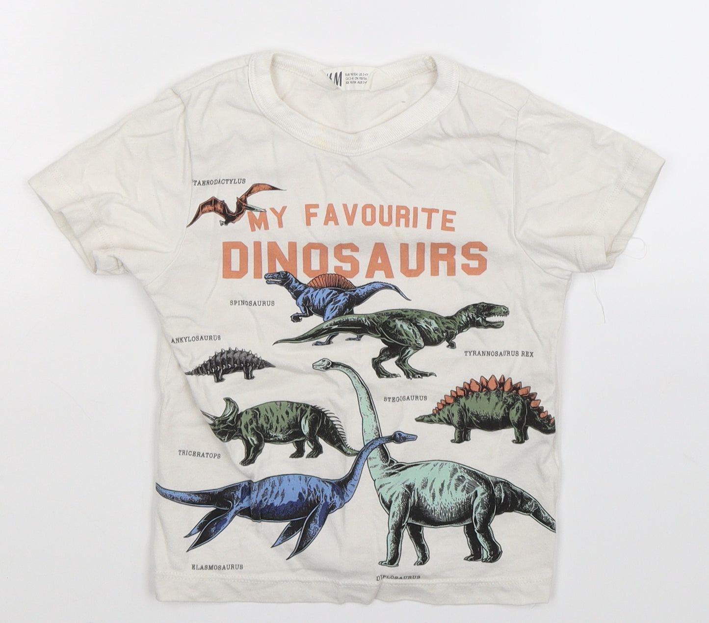 F&F Boys White   Basic T-Shirt Size 3-4 Years