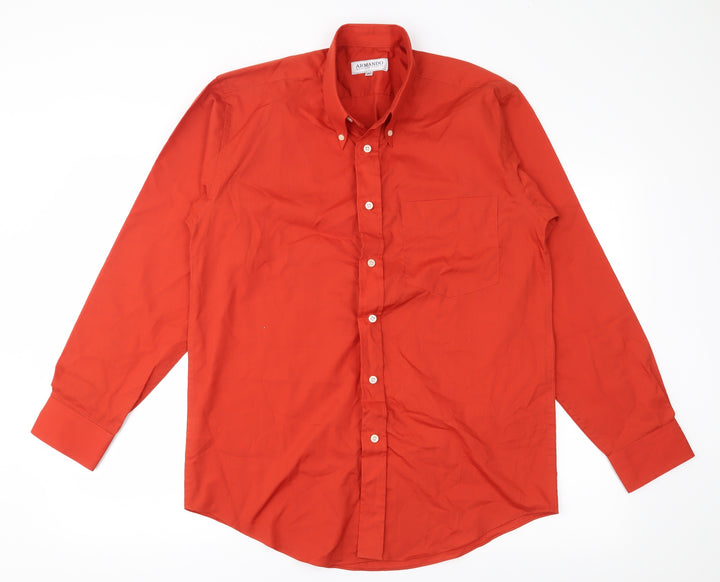 Armando Mens Red Button-Up Size 40