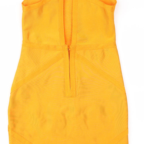 PRETTYLITTLETHING Womens Orange   Bodycon  Size 10