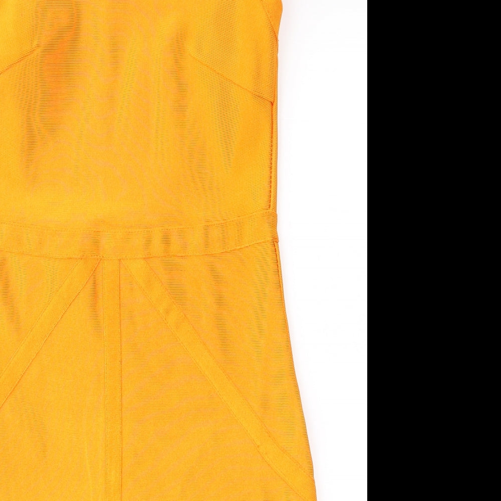 PRETTYLITTLETHING Womens Orange   Bodycon  Size 10