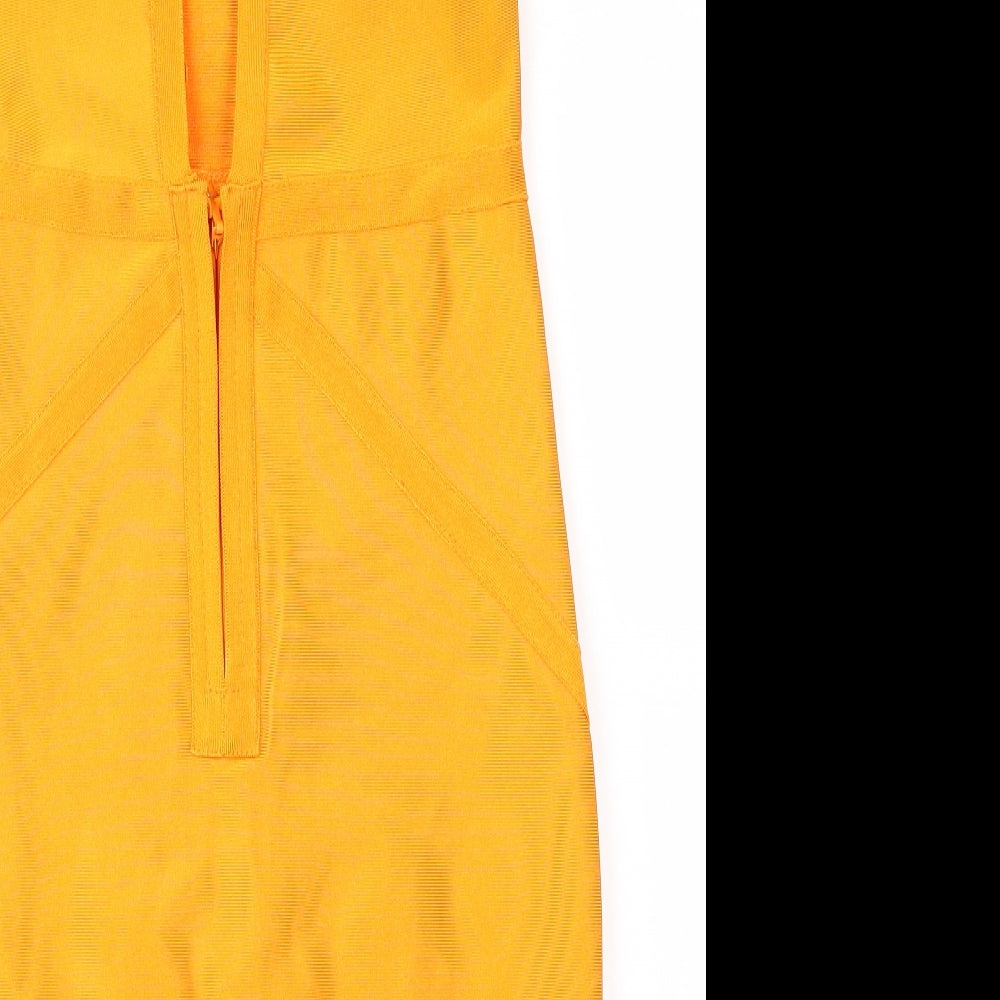 PRETTYLITTLETHING Womens Orange   Bodycon  Size 10