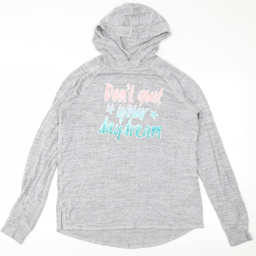 H&M Girls Grey   Pullover Hoodie Size 14 Years