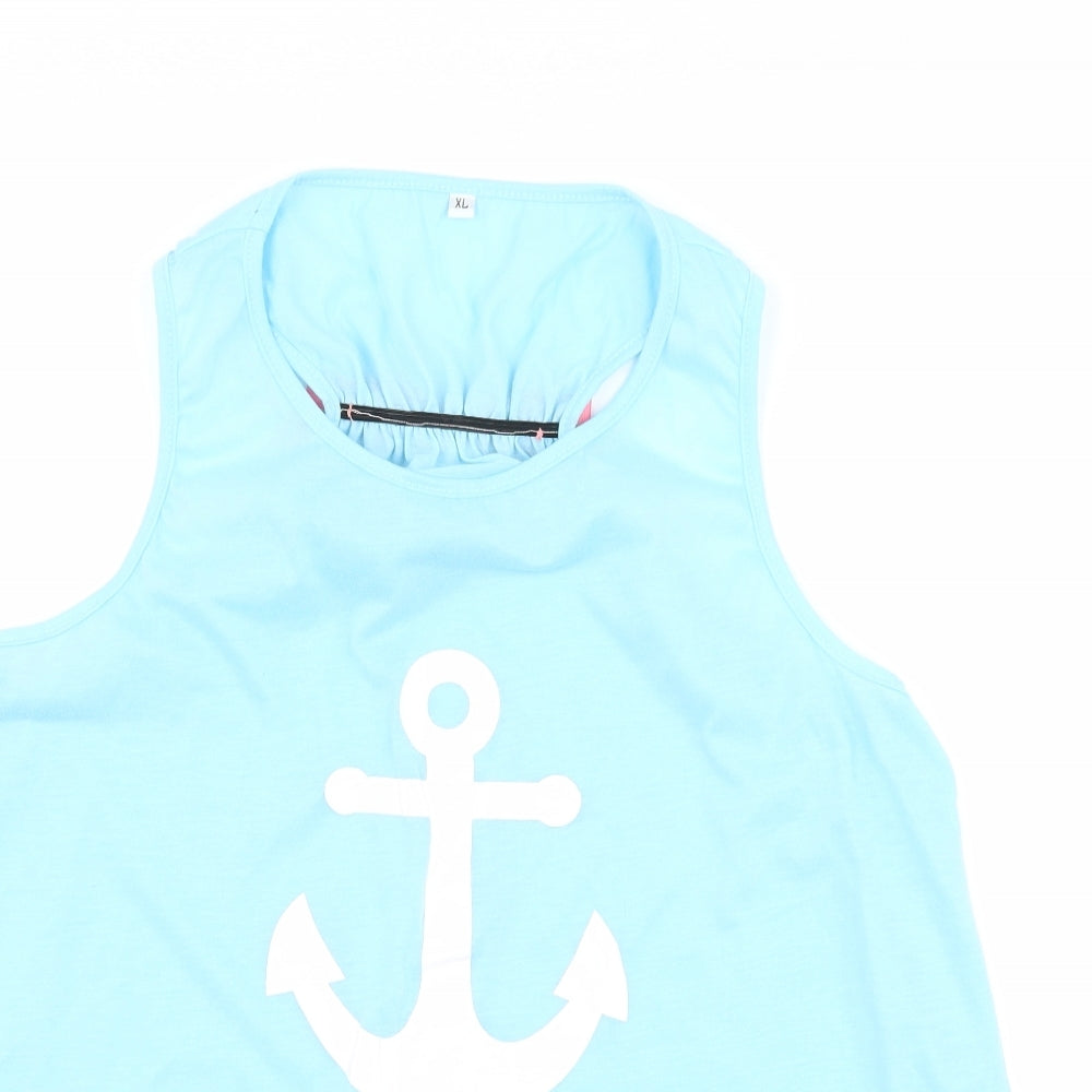 Preworn Womens Blue   Basic Tank Size XL  - Anchor