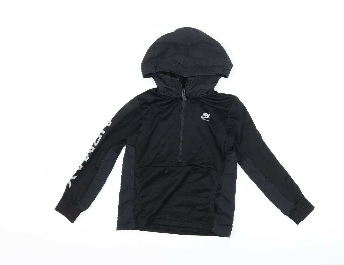 Nike Boys Black   Henley Hoodie Size 4-5 Years