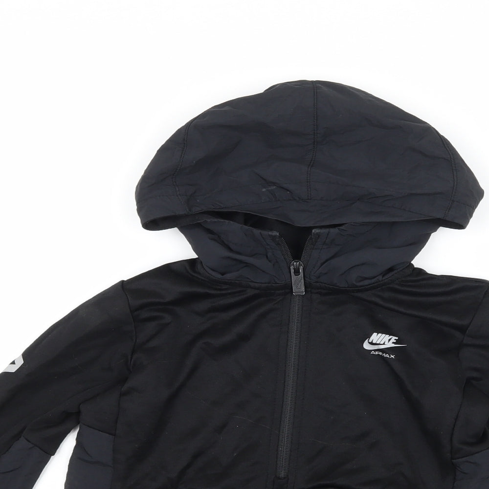 Nike Boys Black   Henley Hoodie Size 4-5 Years