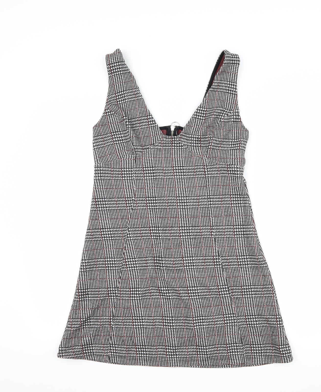 Topshop Womens Black Houndstooth  A-Line  Size 12