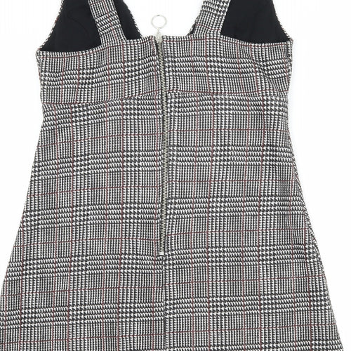 Topshop Womens Black Houndstooth  A-Line  Size 12