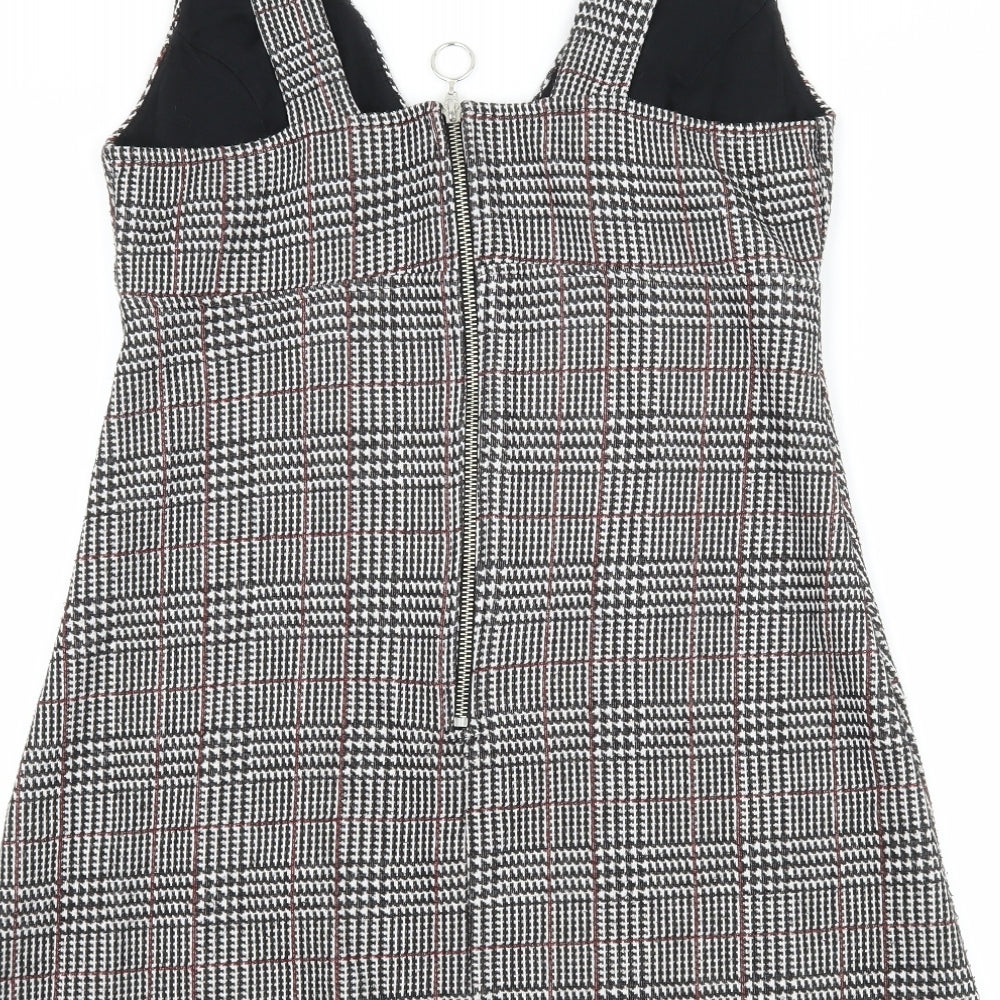 Topshop Womens Black Houndstooth  A-Line  Size 12