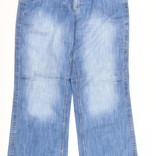 FALMER Womens Blue  Denim Straight Jeans Size 16 L31 in