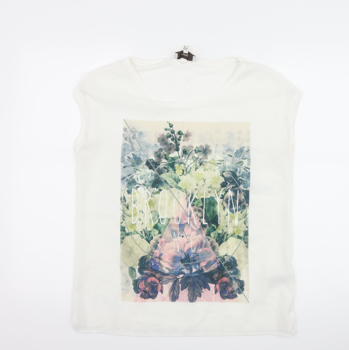 NEXT Womens White Floral  Basic T-Shirt Size 6